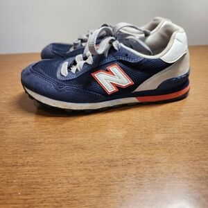 New Balance 515 Kids Sneakers Navy Blue Redish Orange  White Size 1.5